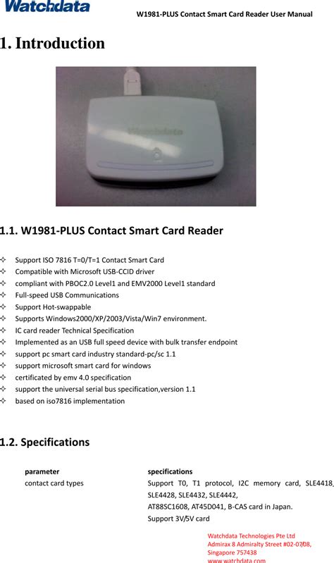 watchdata w1981 smart card reader driver|Watchdata Technologies W1981.